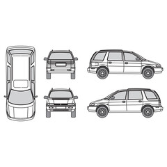 outline of van, minibus part 199