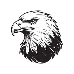Eagle head silhouette. white background. Vector illustration