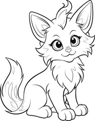 Fototapeta premium Turkish Angora Dog, colouring book for kids, vector illustration