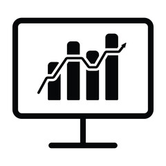 Financial earnings analytics graph or chart flat icon for apps and websites
