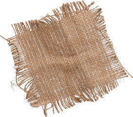 A Square of Burlap Fabrics High Fibers Details Cutout - Ready to use PNG Cutout Premium Isolated...