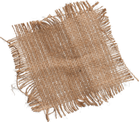A Square of Burlap Fabrics High Fibers Details Cutout - Ready to use PNG Cutout Premium Isolated Image
