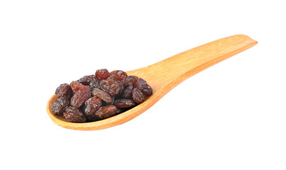 raisin in wood spoon isolated on transparent png