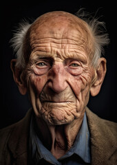 Obraz premium Elderly Man Portrait-Generative AI