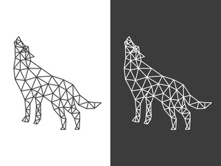 Triangle low poly wolf art vector design illustration