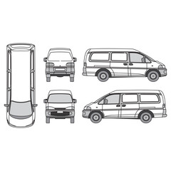 outline of van, minibus part 194