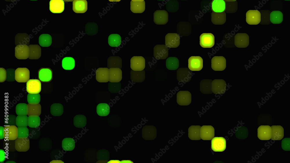 Poster close-up of digital square shaped abstract animated multicolored background.