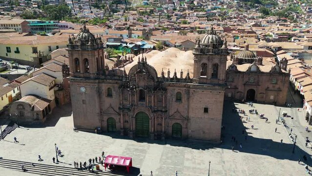 cathedral in the plaza de armas in cusco peru