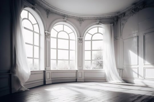 Empty room digital backdrop, generative ai