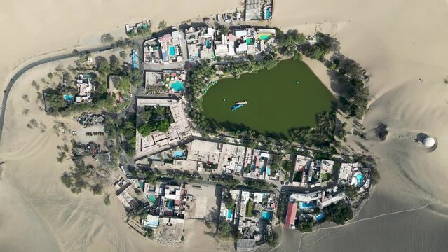 oasis and desert of huacachina in peru
