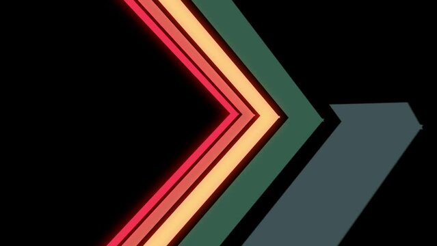  retro shape line animation on black background retro style vintage look