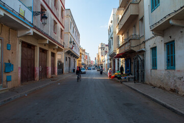 Obraz premium view of old medina in north morocco, alley, and old streets