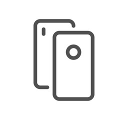 Smartphone protection related icon outline and linear vector.