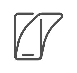 Smartphone protection related icon outline and linear vector.