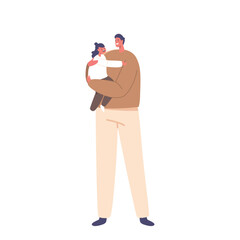 Fototapeta premium Loving Father Character Holding His Precious Daughter In His Arms, Sharing A Heartwarming Moment Of Connection