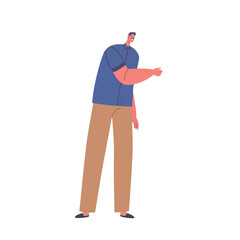 Expressive Man Using Hand Gestures To Convey Emotions Or Communicate Messages. Male Character Movements