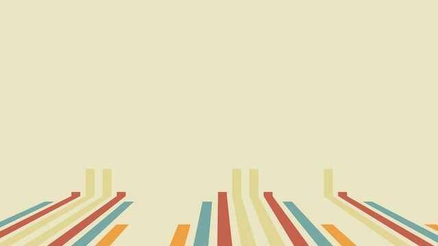  shape retro lines wall animation with vintage colors. Retro look in modern style