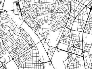 Vector road map of the city of  Seville Centro in the Spain on a white background.