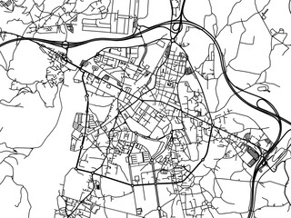 Fototapeta premium Vector road map of the city of Torrelavega in the Spain on a white background.