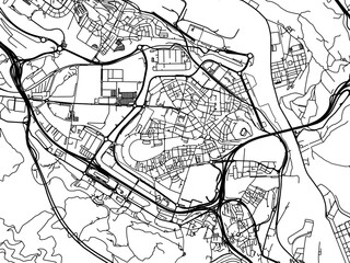 Vector road map of the city of  Barakaldo in the Spain on a white background.