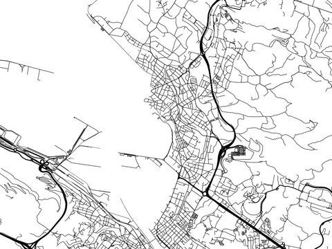 Vector road map of the city of  Getxo in the Spain on a white background.