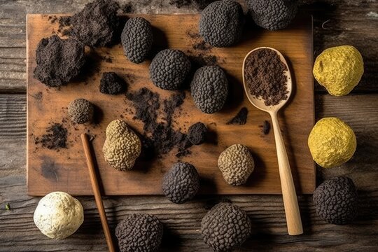 stock photo of Truffle on the kitchen flat Food Photography AI Generated