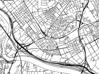 Vector road map of the city of  Cornella de Llobregat in the Spain on a white background.