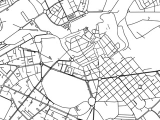 Fototapeta premium Vector road map of the city of Pamplona Centro in the Spain on a white background.