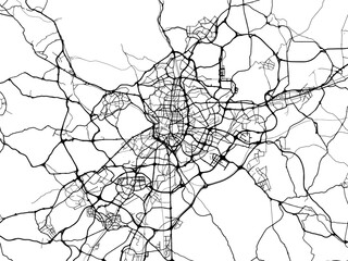 Obraz premium Vector road map of the city of Madrid Metropolis in the Spain on a white background.