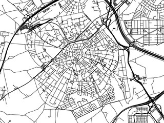 Vector road map of the city of  Mostoles in the Spain on a white background.
