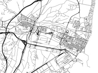Vector road map of the city of  Sagunto in the Spain on a white background.