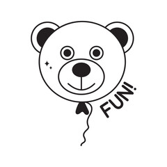 Balloon doodle vector outline Sticker. EPS 10 file