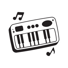 Pinao doodle vector outline Sticker. EPS 10 file