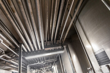 Lots of stainless steel piping