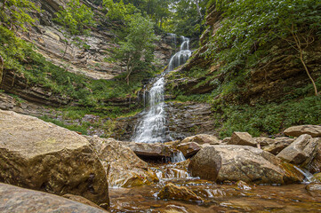 waterfall in the mountains