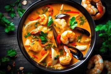 stock photo of Bouillabaisse is a classic French fish Food Photography AI Generated