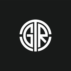 initial letter GTR in round shape monogram logo