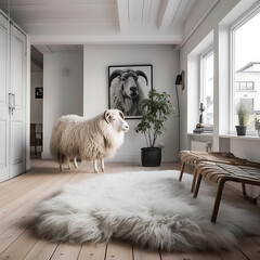 modern minimalistic living room interior shot generated with AI