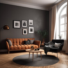 modern minimalistic living room interior shot generated with AI