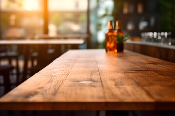 Vintage Bar Setting on Wooden Tabletop - Generative AI