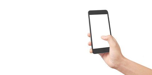 Hand holding new smartphone . Smartphone  png