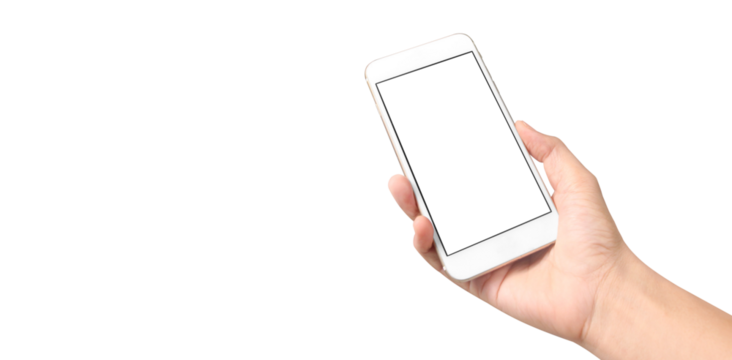 Hand holding new smartphone . Smartphone  png