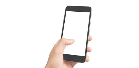 Hand holding new smartphone . Smartphone  png