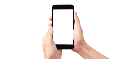 Hand holding new smartphone . Smartphone  png