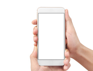 Hand holding new smartphone . Smartphone  png