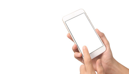 Hand holding new smartphone . Smartphone  png