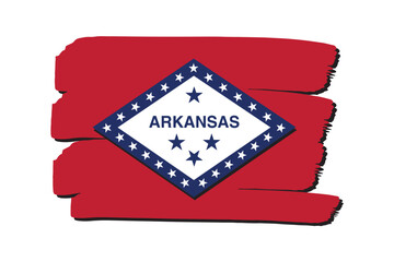 Arkansas State Flag with colored hand drawn lines in Vector Format
