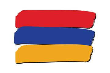 Armenia Flag with colored hand drawn lines in Vector Format