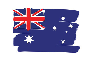 Australia Flag with colored hand drawn lines in Vector Format