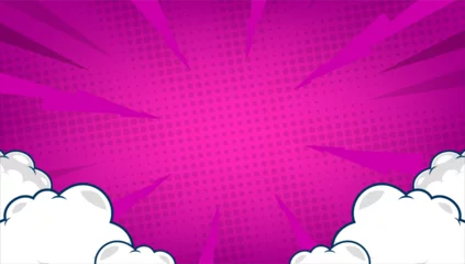 Tuinposter bomb comic background With cloud on pink  © Asta Desain